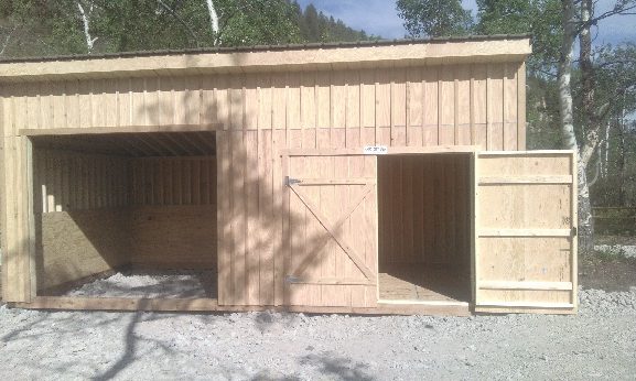 Horse Shelter with a Tack Room and T-111 Siding