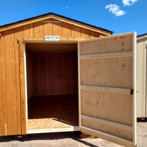 10′ x 12′ Ranch Style wood shed w/ T-111. In Craig's feature image