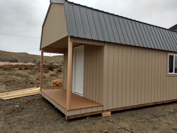 Loft Style Wood Storage Sheds With a 4 ft. Deck on Front - Image 11