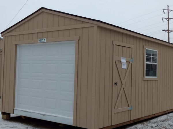 portable garage with shed door
