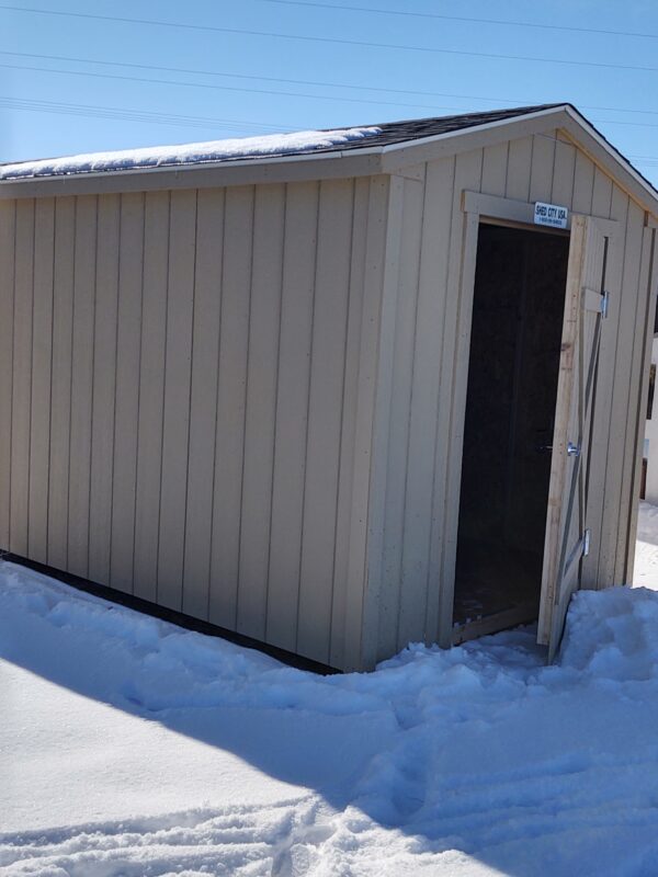 8x16 ranch style wood shed Inside View