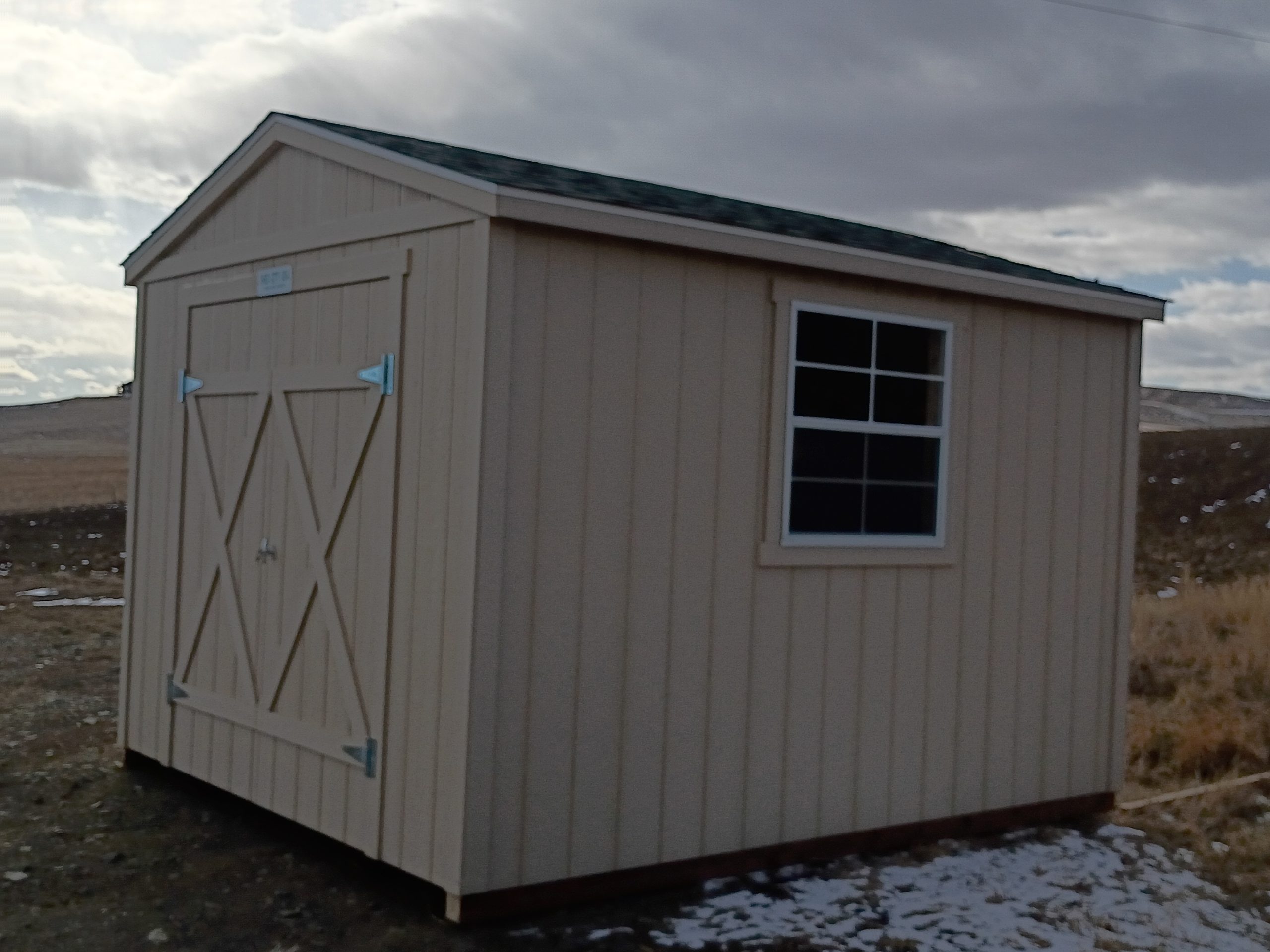 10 x 12 Ranch with double doors and a window and shelf 10 x 12 Ranch with double doors and a window and shelf